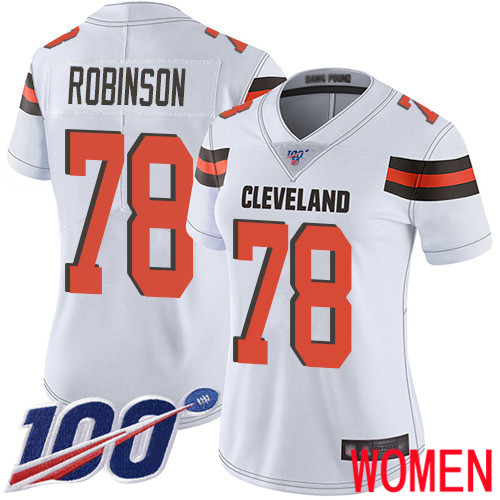 Cleveland Browns Greg Robinson Women White Limited Jersey 78 NFL Football Road 100th Season Vapor Untouchable